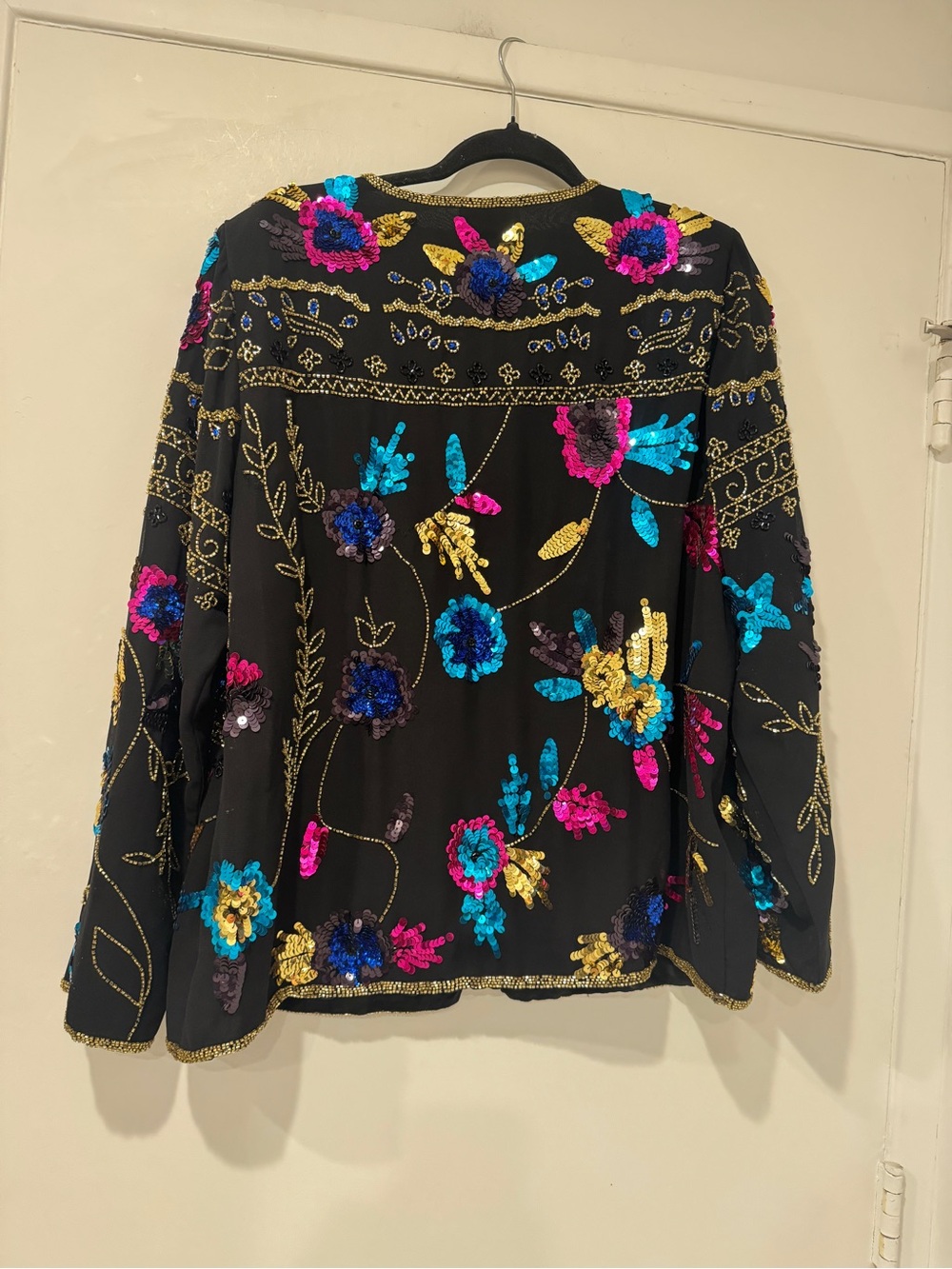 EUC Vintage Draper’s & Damon’s Hand Beaded Sequin Jacket Cardigan L - Picture 8 of 8